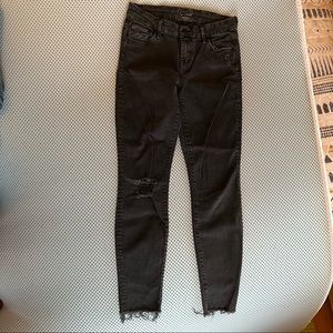 Black MOTHER frayed ankle jeans